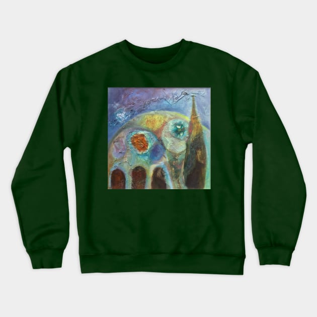 Majorcan Hill, abstract artwork Crewneck Sweatshirt by ccwalsh